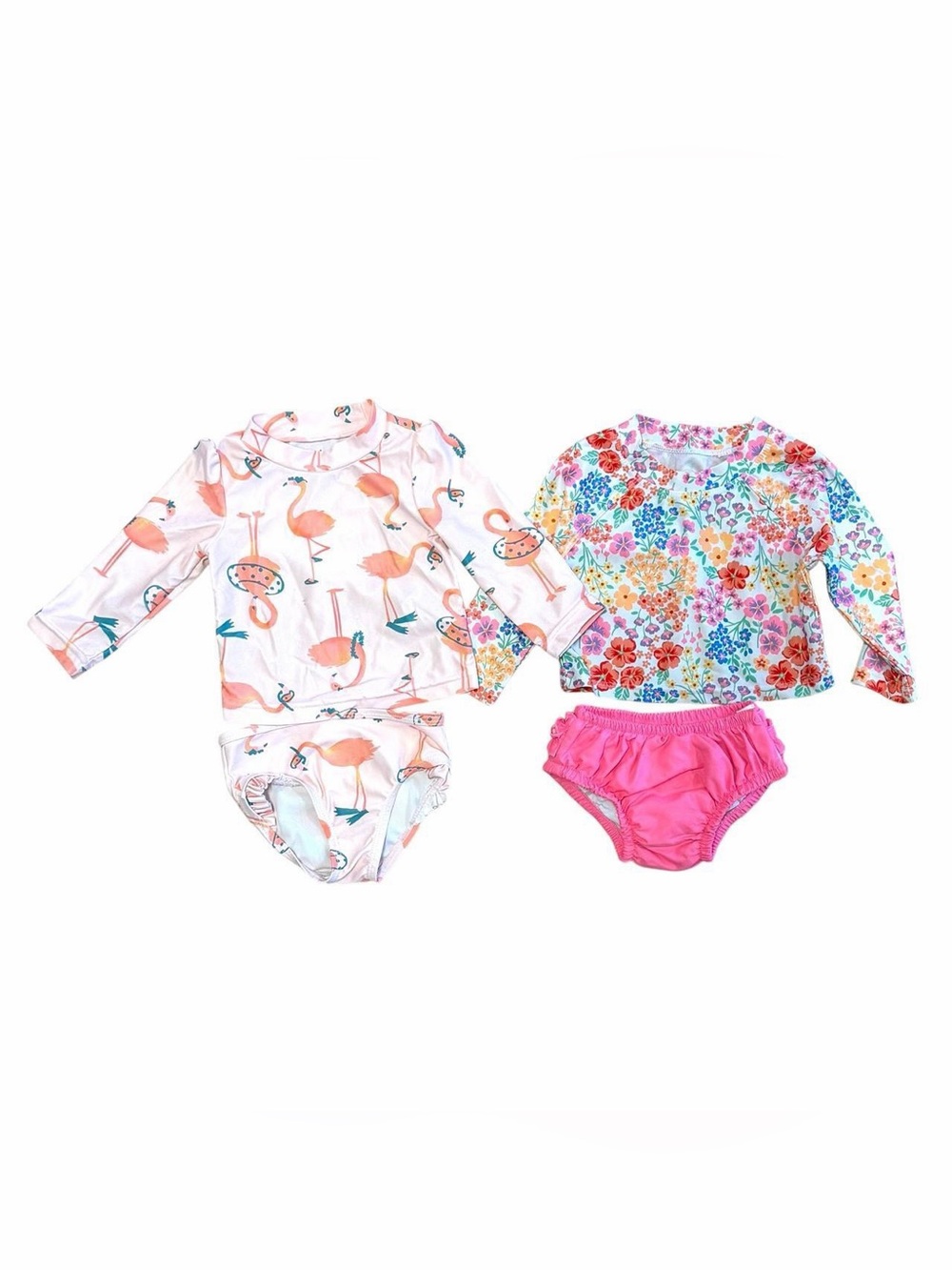 3-6  Months Baby Girl Swimsuits 2 Piece Bundle Lot Of 2 Suits